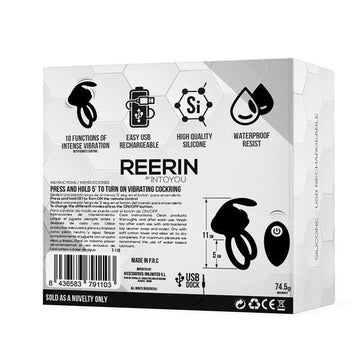 Reerin Anillo Vibrador USB Dual Control Remoto USB Silicona - Kinkyloov