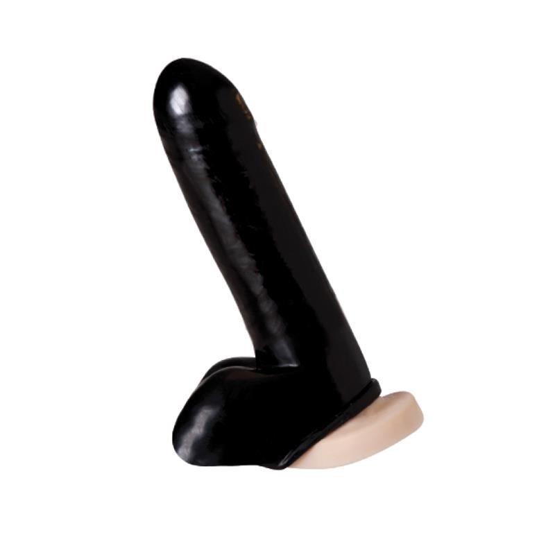 Rimba Látex Play Funda de Pene y Testículos Color Negro - Kinkyloov