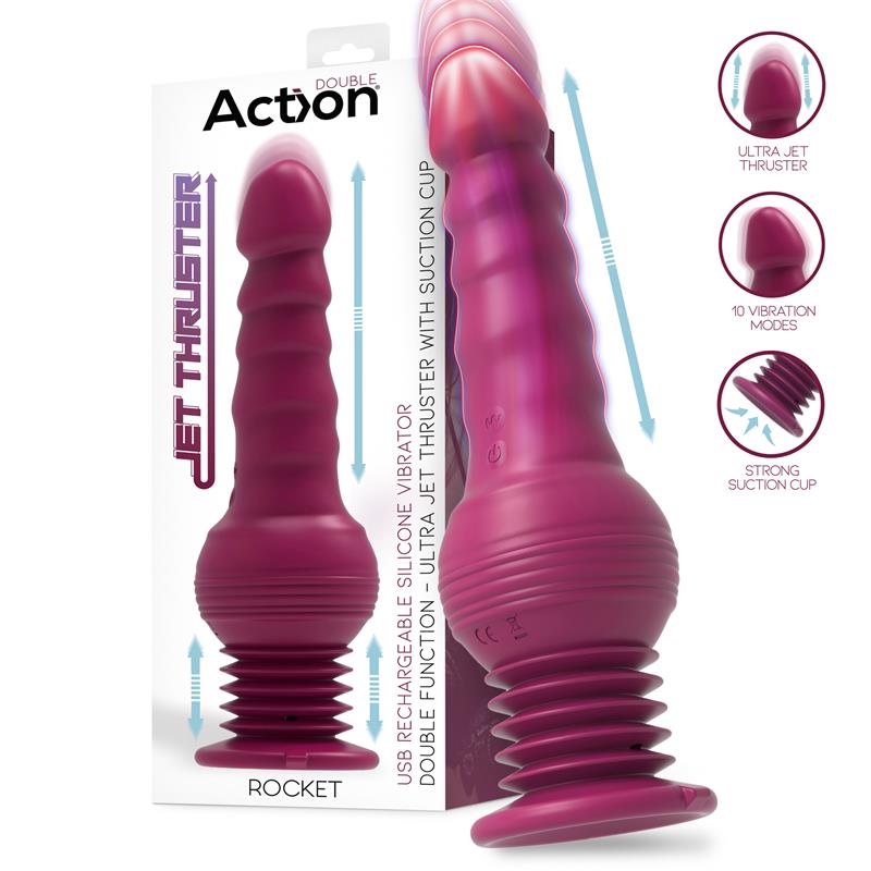 Rocket Vibrador con Thrusting Ultra Jet Thruster con Potente Ventosa - Kinkyloov