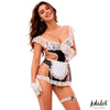 Rylee Disfran Bodysuit, Delantal, Guantes y Liga - Kinkyloov
