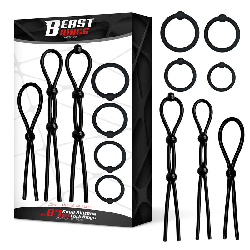 Set de 7 Anillos para el Pene Silicona Sólida - Kinkyloov