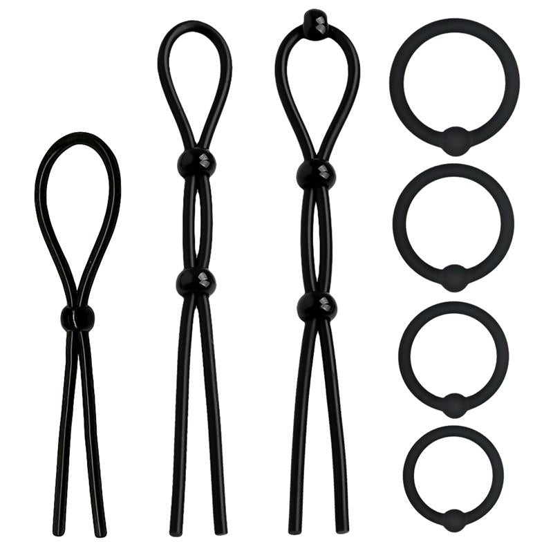 Set de 7 Anillos para el Pene Silicona Sólida - Kinkyloov