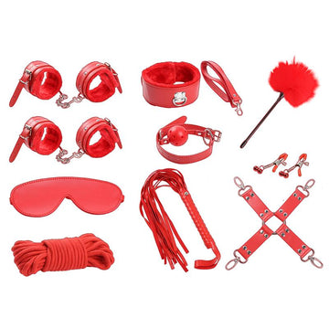 Set de Bondage 10 Piezas Rojo - Kinkyloov