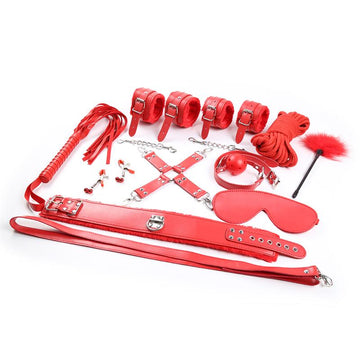 Set de Bondage 10 Piezas Rojo - Kinkyloov