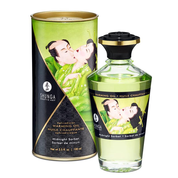 Shunga Aceite de Masaje Efecto Calor Aroma Sorbete de Medianoche - Kinkyloov