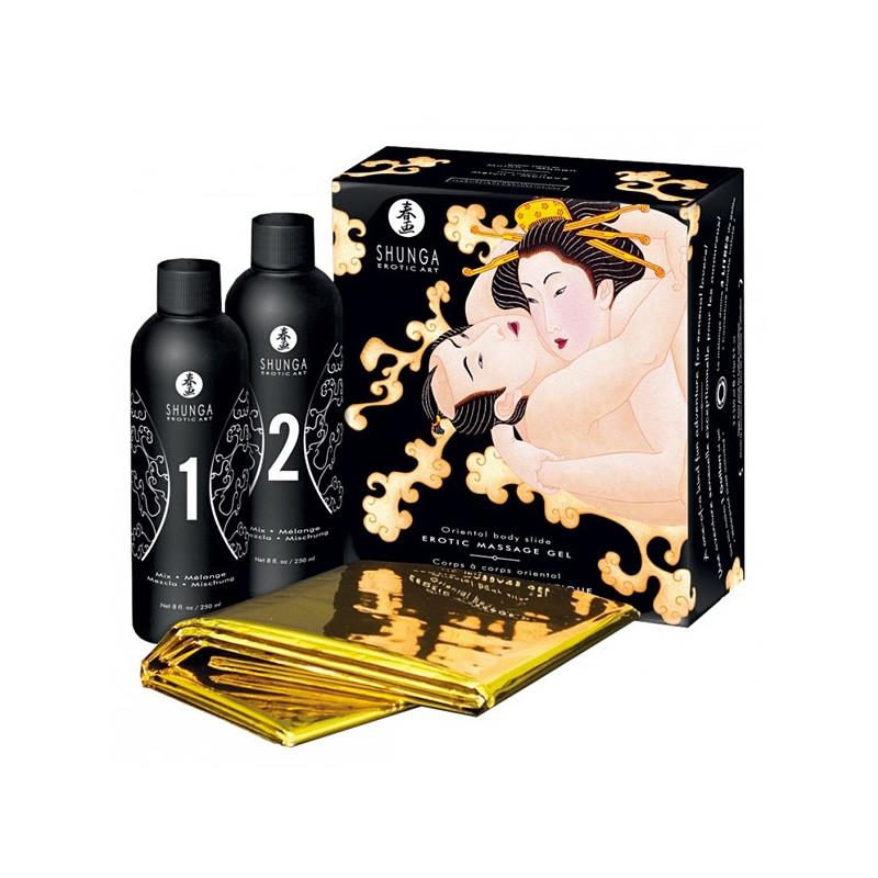 Shunga Kit de Gel de Masaje Aroma a Vino Espumoso - Kinkyloov
