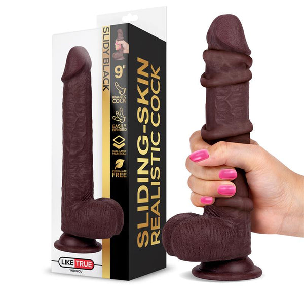 Slidy Dildo Realista Dual Layer Retráctil y Orientable 9 - Kinkyloov