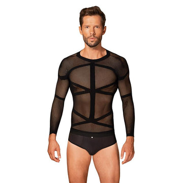 T101 Camiseta Manga Larga Semi Transparente S/M/L - Kinkyloov