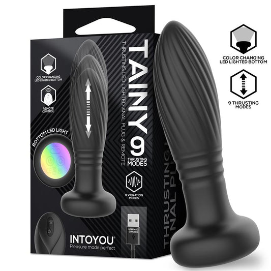 Tainy Plug Anal con Thrusting y Luces Led con Control Remoto - Kinkyloov